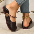 thumbnail image 6 of Viluyesy Womens Ballet Falts, Slip-On Round Toe Trendy Button Comfortable Dressy Mary Jane Shoes Brown US9, 6 of 9