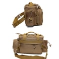 thumbnail image 2 of Sac d'Équipement de Pêche en Nylon Durable et Imperméable avec Rangement à Compartiments Multiples - Idéal pour Pinces, Appâts, Leurres et Moulinets - Sac Polyvalent pour la Taille/épaule en Options Camouflage, Coyote et Noir, 2 of 6