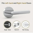 thumbnail image 3 of Mega Handles Ronn Dummy Door Lever | Polished Chrome, Round Rosette | Stainless Steel Reversible Design | 5" Lever Pack of 2, 3 of 4