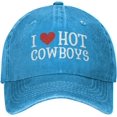 thumbnail image 1 of I Love Hot Cowboy Hat Funny Western Rodeo Hat Trucker Hats Baseball Cap Adjustable Sports Unisex Caps, 1 of 8