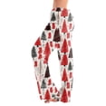 thumbnail image 3 of UDAUDU Christmas Pajamas Pants for Women Comfort Xmas Print Wide Leg Pants Drawstring Stretch Loose Fit Pajama Pants M, 3 of 6