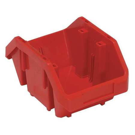 - Quantum Storage Systems 40 lb Capacity, Cross-Stacking Bin, Double Hopper, Red QP965RD