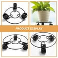 thumbnail image 4 of PartyKindom Rolling Plant Stand with Wheels, Metal, Black, for Storage and Easy Moving 2Pcs, 4 of 8