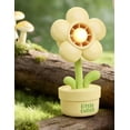 thumbnail image 6 of Flower Pot Mini Desk Fan USB Rechargeable with Night Light 3 Speed Quiet Fan Flexible Neck Personal Cooler for Classroom Campus Office Bedroom(Yellow), 6 of 8