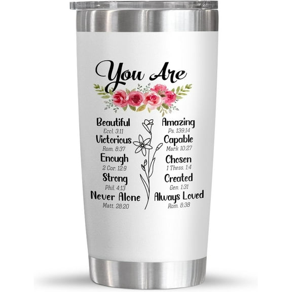 Christian Gifts For Women - Birthday, Christmas, Mothers Day Gifts For Women - Inspiration, Religious, Self Care, Thank You Gifts For Mom, Friend, Sister, Grandma - 20 Oz Stainless Steel Tumbler