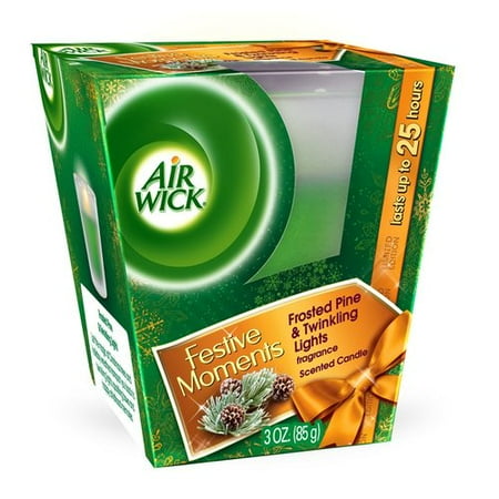 Air Wick Festive Moments Frosted Pine & Twinkling Lights Scented Candle, 3 oz