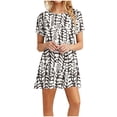 thumbnail image 1 of Pisexur Robes d'Été pour Femmes Robe de Plage Confortable à Fleurs Manches Courtes Col Rond Midi Robe Décontractée avec Poches, 1 of 7