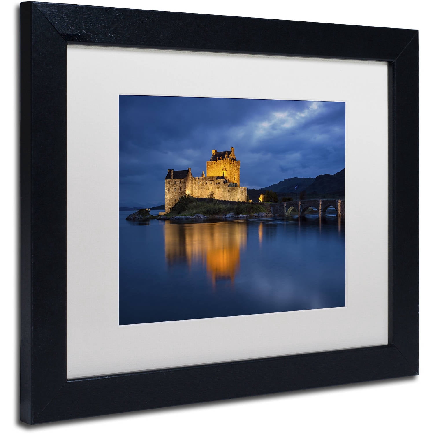 Trademark Fine Art "Eilean Donan Castle" Canvas Art by Michael Blanchette Photography White Matte, Black Frame