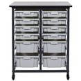thumbnail image 1 of Luxor LUX-MBS-DR-8S4L Mobile Bin System Double Row with 8 Small & 4 Large Bins, 1 of 1