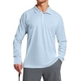thumbnail image 6 of Cxenplz Men's Shirt Long Sleeve Golf Shirts Quick Dry Sun Protection Lightweight 3-Button Performance Work Fishing Athletic Tops, 6 of 9