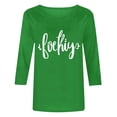 thumbnail image 5 of Ounisa Shirts for Women 3/4 Sleeve Plus Size Tops Loose Crew Neck T Shirts Casual Summer Letter Printed Tops, 5 of 5