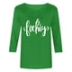 thumbnail image 3 of Mujeres Tres Cuartos de Manga Tops Día de la Mujer Impreso Cuello Redondo Blusa Suelta, Suéter de Manga Casual 3/4 para el Uso de Primavera Y Verano, 3 of 5