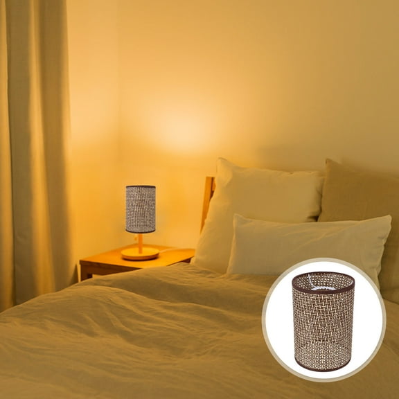 ORDDIART Lamp Rattan Metal 1 Pair 7.8x5.5x5.5in