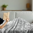 thumbnail image 3 of Mermaid Soft Flannel Fleece Throw Blanket, Surreal Little Mermaid Enjoying Undersea Lady in Coral Reef Graphic Art, Cozy Plush for Indoor and Outdoor Use, 50" x 60", White Grey, by Ambesonne, 3 of 5