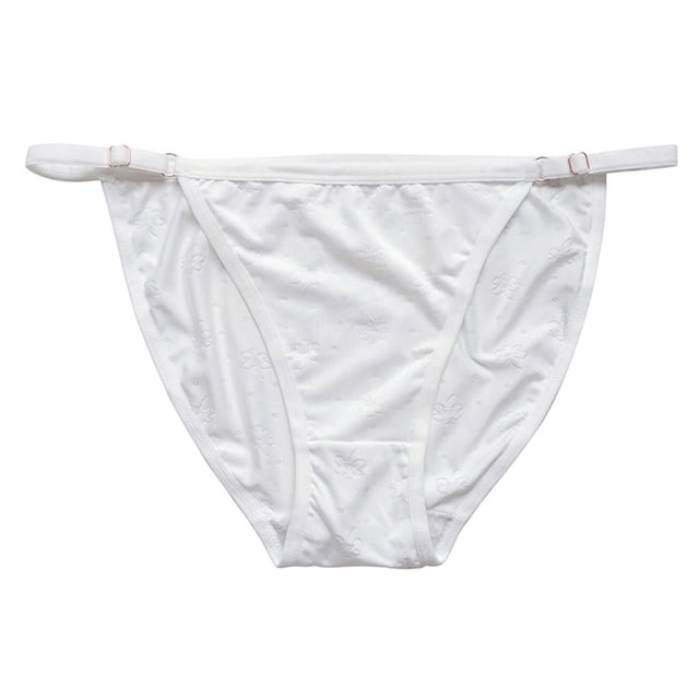 Low Rise Women's Panties, Simple Solid Color Briefs in Soft Breathable Fabric, Comfortable Plus Size Underwear for Everyday Wear & Sensitive Skin White S