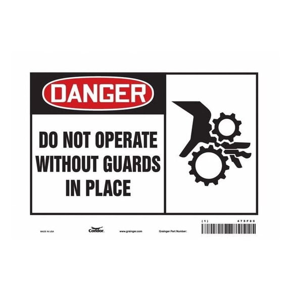 Condor Safety Sign,7 inx10 in,Vinyl 475F80