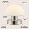 thumbnail image 3 of JONATHAN Y Zoe 5.75" Modern Minimalist Iron Rechargeable Integrated Portable LED Table Lamp, Nickel/White, JYL7113B, 3 of 6