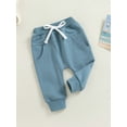 thumbnail image 4 of Musuos Baby Boys Sweatpants, 6 12 18 24M 3T Elastic Waist Drawstring Solid Fall Trousers with Pockets for Casual Daily, 4 of 8