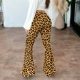 thumbnail image 4 of Leopard Printed Flare Pants for Women High Waist Bootcut Leggings Tummy Control Yoga Pants Elastic Wasited Sweatpants Gym Joggers Tall & Long Trousers Soft Bottoms Casual Legging, 4 of 7