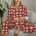 thumbnail image 4 of Wukai Cute Pig with Coins Print Women's Pajama Set - Soft Long Sleeve Sleepwear for Comfort and Style-Large, 4 of 9