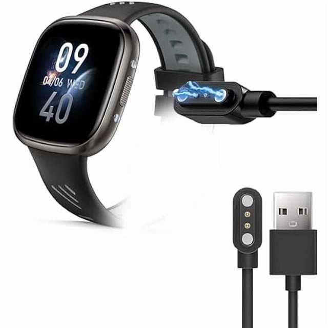 ccwmincc Compatible with YoYoFit Smart Watch Charger, 1M Magnetic Replacement Charging Compatible for YoYoFit HT31, Y27, HT17 Smart Watch (Black, 2.84mm Charger)