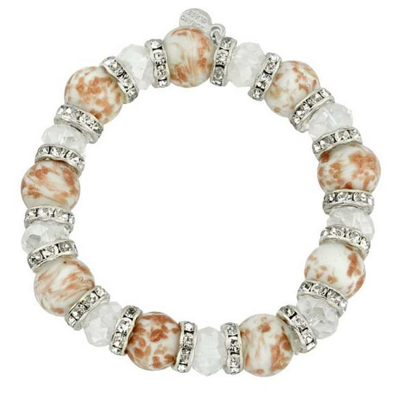 GlassOfVenice Murano Glass Symphony Stretch Bracelet - White