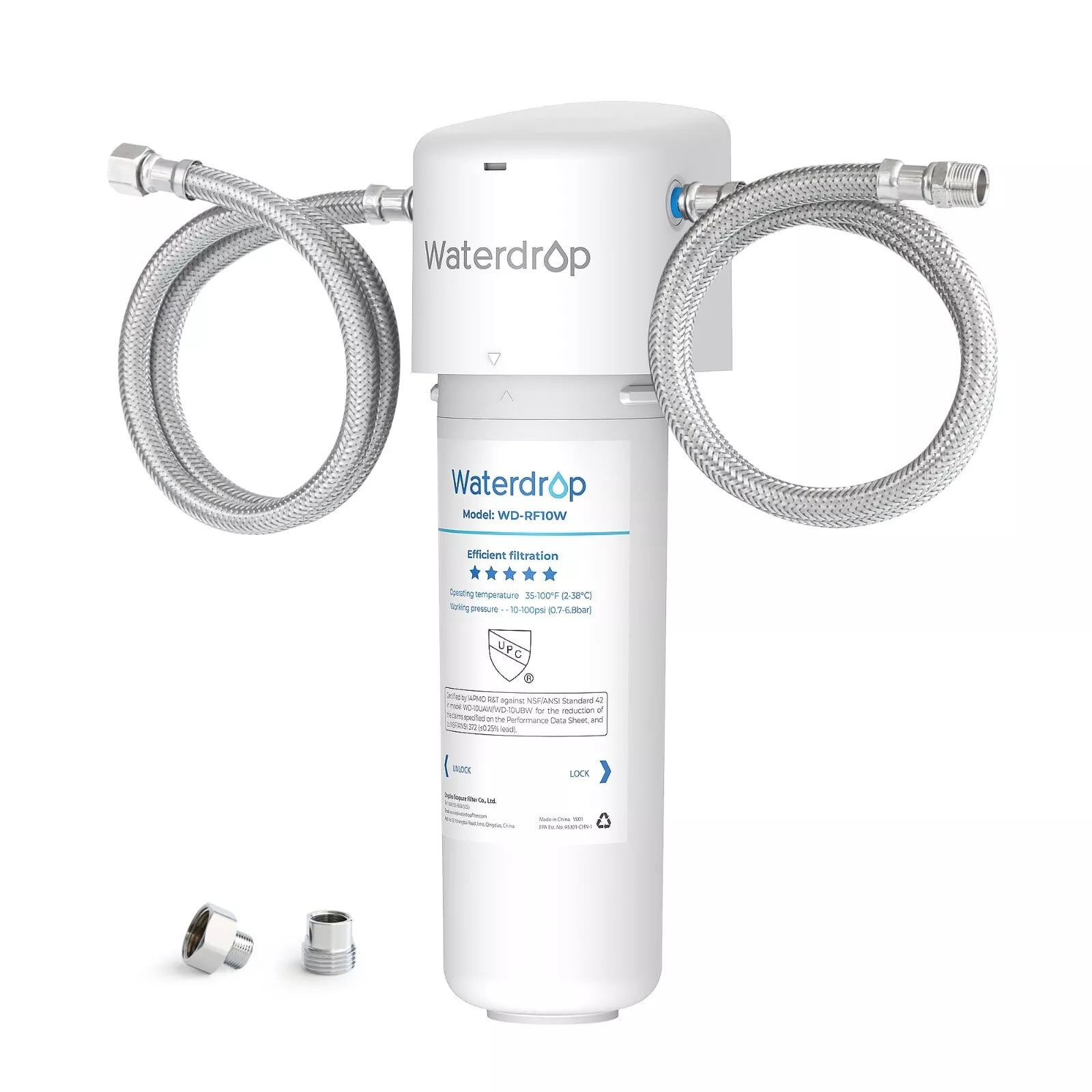 Waterdrop RF10W Replacement Filter Cartridge for 10UA/10UB Under Sink Water Filter, Reduces PFAS, PFOA/PFOS, Lead, Chlorine, Bad Taste & Odor, NSF/ANSI 42 Certified
