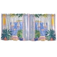 thumbnail image 7 of Yayeee Kitchen Curtains Tier Set of 2 Light Filtering 57"x24" Over Sink Window Panels, Seaside Boat, 7 of 7