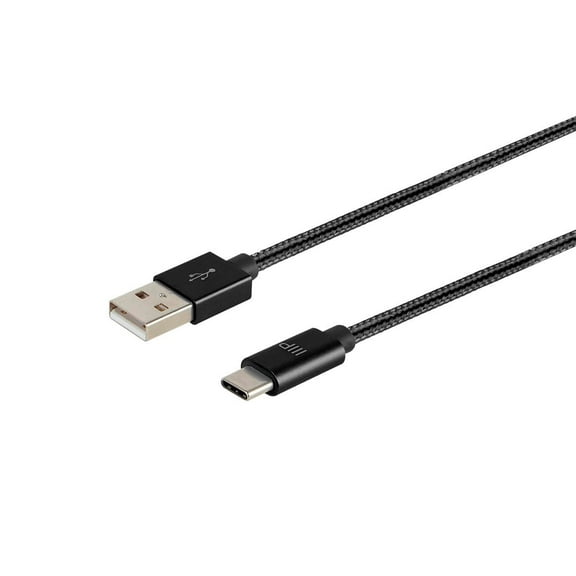 Monoprice Nylon Braided USB C to USB A 2.0 Cable - 10 Feet - Black | Type C, Fast Charging, Compatible With Samsung Galaxy S10 / Note 8, LG V20 and More - Palette Series