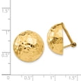 thumbnail image 3 of Real 14kt Yellow Gold Omega Clip 18mm Hammered Non-pierced Earrings; for Adults and Teens; for Women and Men, 3 of 3