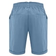 thumbnail image 6 of HAIJIE Shorts for Women Knee Length Long Shorts Linen Plus Size Dressy Casual Pull On with Drawstrings (#072 Blue,L), 6 of 6