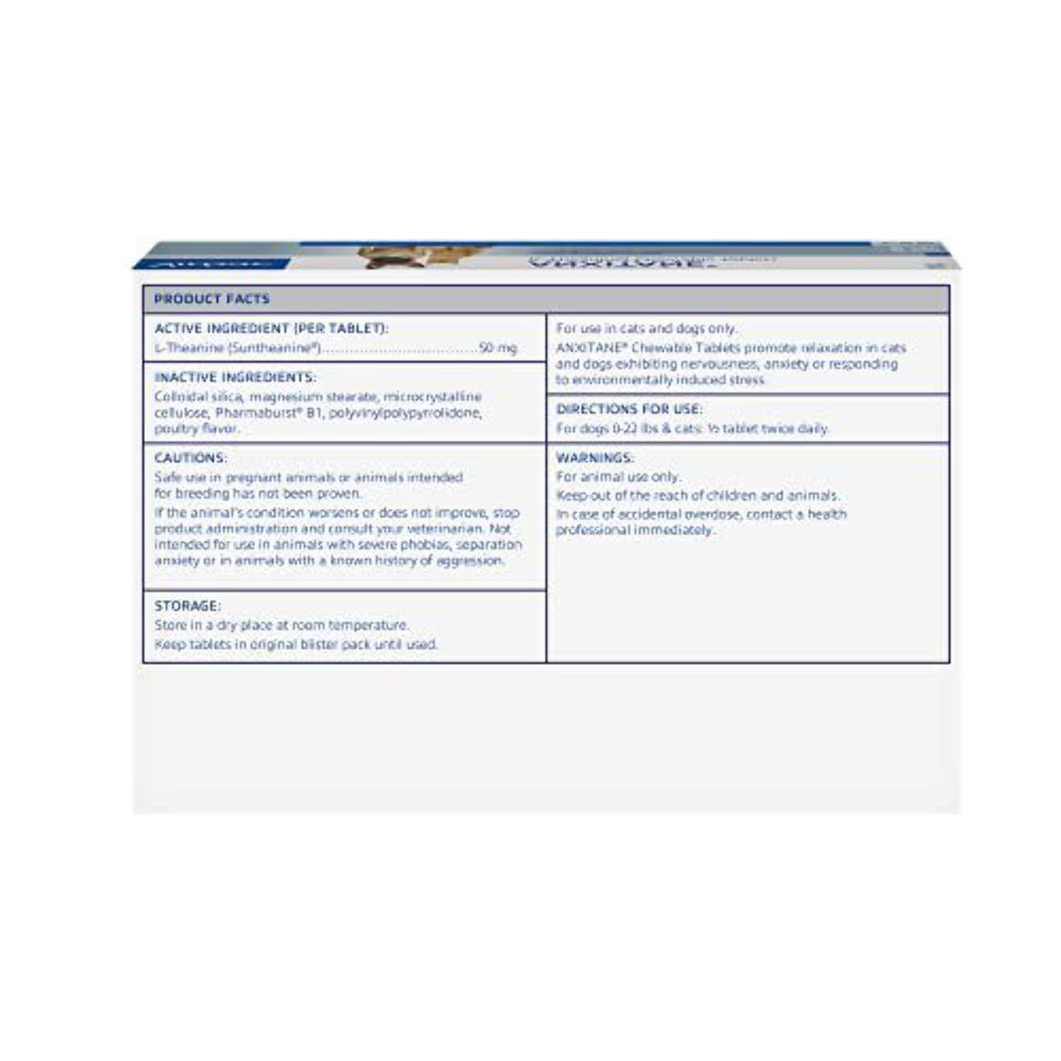 Virbac Anxitane Chewable Tablets for Small Dogs & Cats 22 & Less lb 30 Count