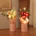 thumbnail image 3 of Ramo de flores de lana para el día de San Valentín con 5 bocanadas, flores tejidas a mano, flores de punto, regalo de Navidad, 3 of 6