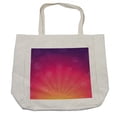 thumbnail image 1 of Orange and Pink Shopping Bag, Ombre Inspired Background with Different Colors Circles and Banners, Eco-Friendly Reusable Bag for Groceries Beach and More, 15.5" X 14.5", Cream, by Ambesonne, 1 of 2