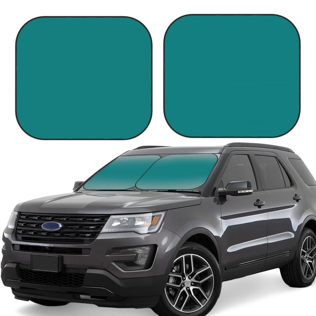 Vsdgher Teal Print Car Windshield Sun Shade, Reflective Sunshade Window Sunshade Sun Visor Protector Fit for Cars,Trucks,SUVs-Medium