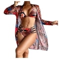 thumbnail image 2 of Daisyyozoid Maillots de Bain pour Femmes Liquidation Bikini Imprimé Bretelles Bikini Décolleté en V Ensemble Trois Pièces, 2 of 5