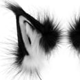 thumbnail image 3 of Jiibva Faux Fur Fox Wolf Ears Headband Handmade Furry Animal Ear Hairband Women Men Head Accessories for Halloween Party, 3 of 7