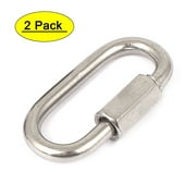 3.5mm Thickness 304 Stainless Steel Quick Oval Link Lock Carabiner 2 Pcs