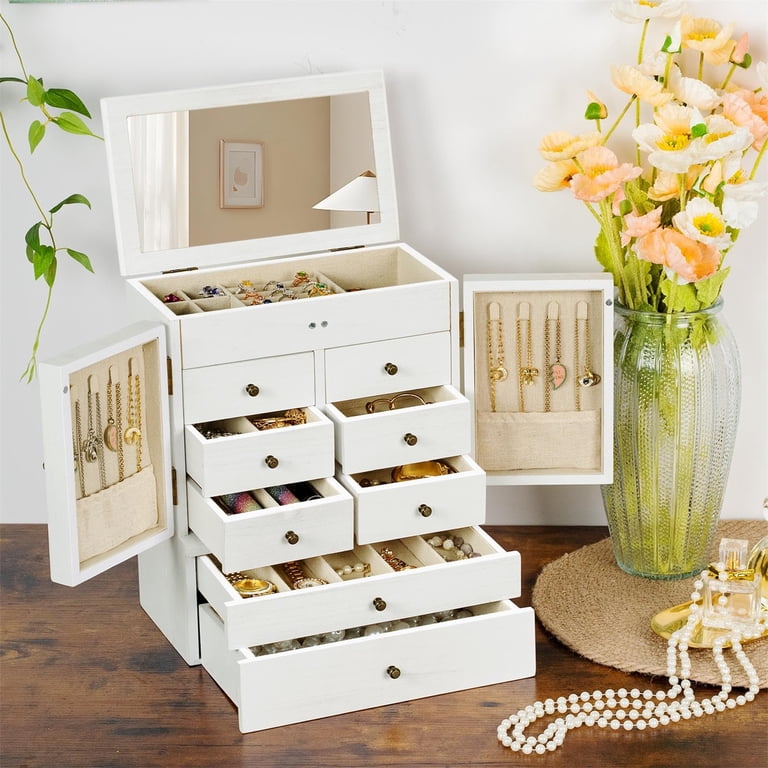 Sfugno 6-Layer Large Jewelry Organizer Box with Mirror photo 3