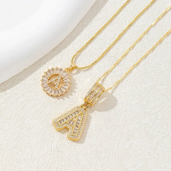 2 Pack Initial Letter Pendant Necklaces