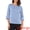 Blue, variant on Women's Satin Boat Neck 3/4 Sleeve Business Shirt S White