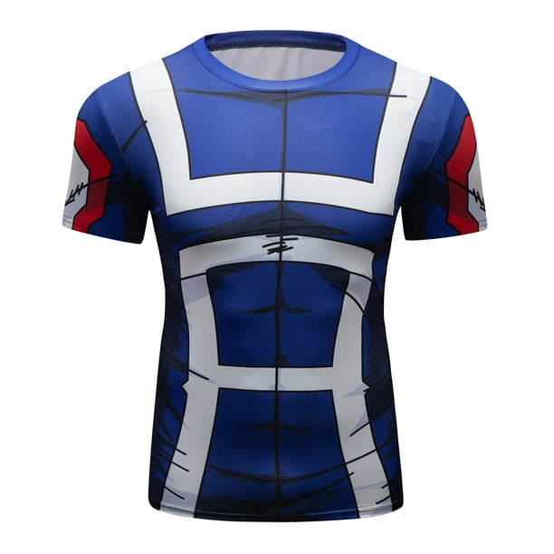 CosFitness Anime Gym Shirt, MHA My Hero Academia Workout Clothes, UA