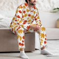 thumbnail image 7 of Susaid Maple Leaf Print Men's Long Sleeve Pajama Set, Two-Piece Button-Down Loungewear PJs Set, Comfortable Sleepwear for Relaxation-XX-Large, 7 of 7