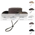 thumbnail image 3 of Sun Hats for Men Women, Detachable Chin Fishing Hat UPF 50+ UV Protection Wide Brim Bucket Hats Embroidered Foldable Boonie Hat for Hiking Camping Sai Army Green-B, 3 of 6