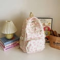 thumbnail image 5 of Bow Backpack for Women, Aesthetic Nylon Backpack , Cute College Laptop Rucksack 3Pcs Set With Bow Pattern, 5 of 7