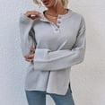thumbnail image 6 of Fesfesfes Women Sweater Casual Sexy Round-Neck Long Sleeve Tops Blouse Tops on, 6 of 9