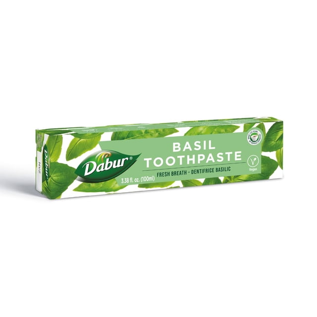 Pasta de dientes Dabur Herbal Basil, 100 ml, fórmula sin flúor