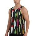 thumbnail image 2 of KLL Colorful Fishing Lures Print Men's Muscle Gym Workout Stringer Tank Tops Bodybuilding Fitness T-Shirts Tank Tops Men-4X-Large, 2 of 7