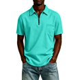 thumbnail image 5 of Fabrcox Mens Short Sleeve Polo Shirts Quarter Zip Collared Shirt Men Regular Fit Solid Color Sports Casual Office Golf Shirts for Men with Pockets M, 5 of 5