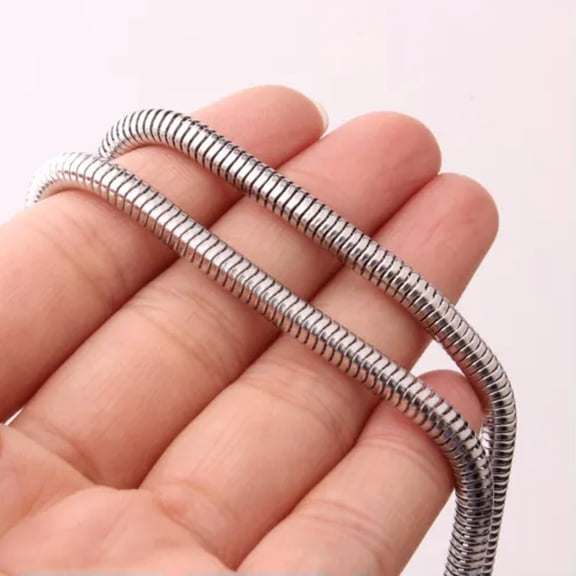 4.2mm Fashion Women Men 316L Stainless Steel Round Snake Chain Link Necklace